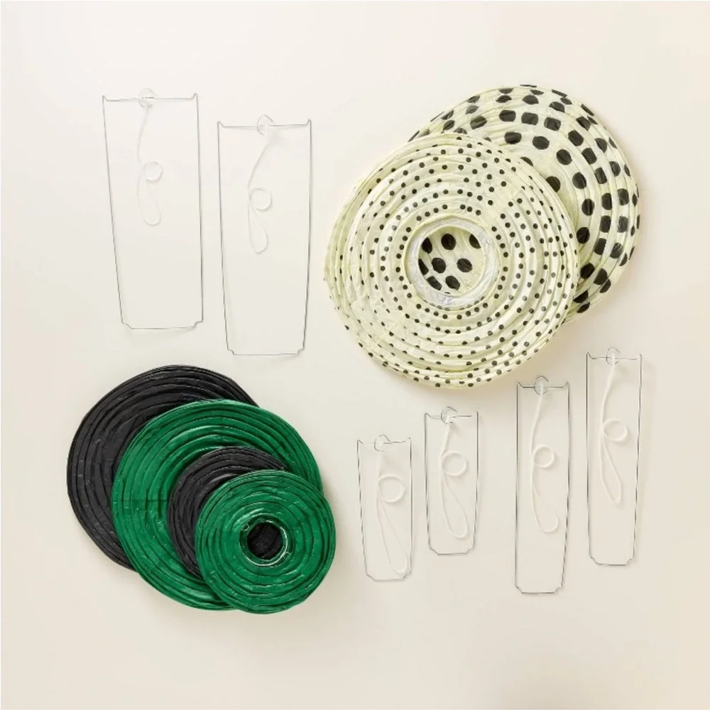 KATE SPADE NWT 6pc polka dot novelty lantern set -black/white/green